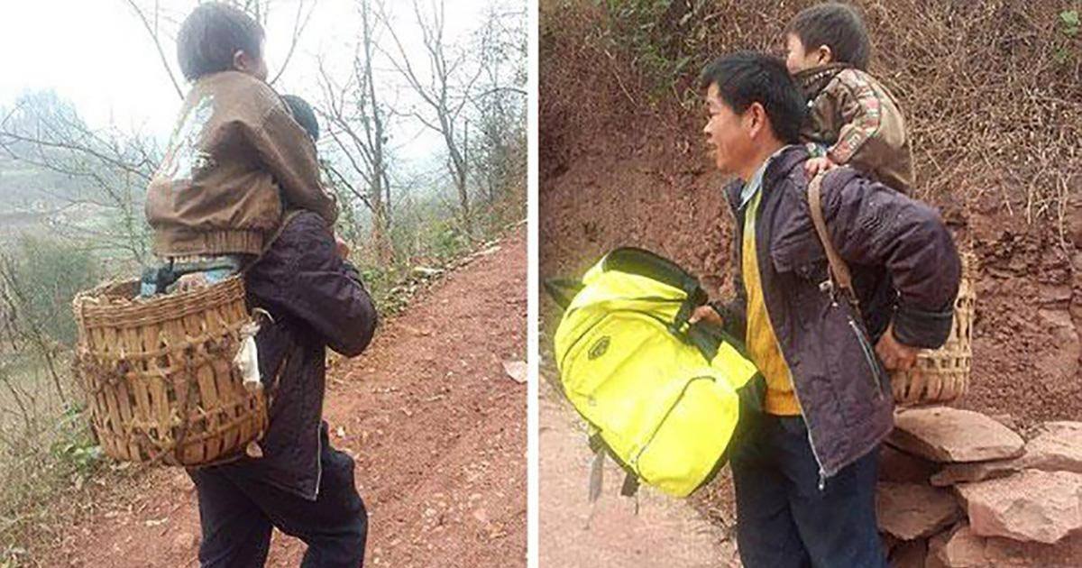 Ce père porte chaque jour son fils handicapé sur de longues distances
