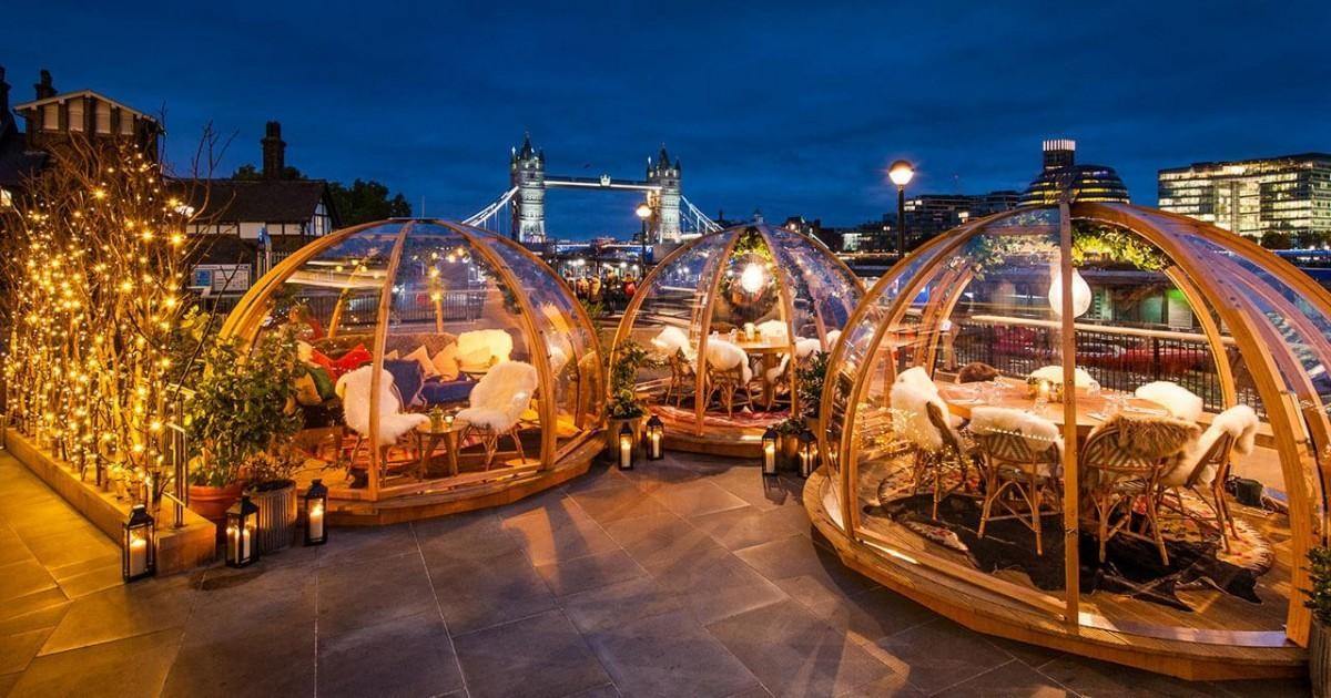 A Londres manger dans des bulles chauffées et profiter de la beauté de la ville