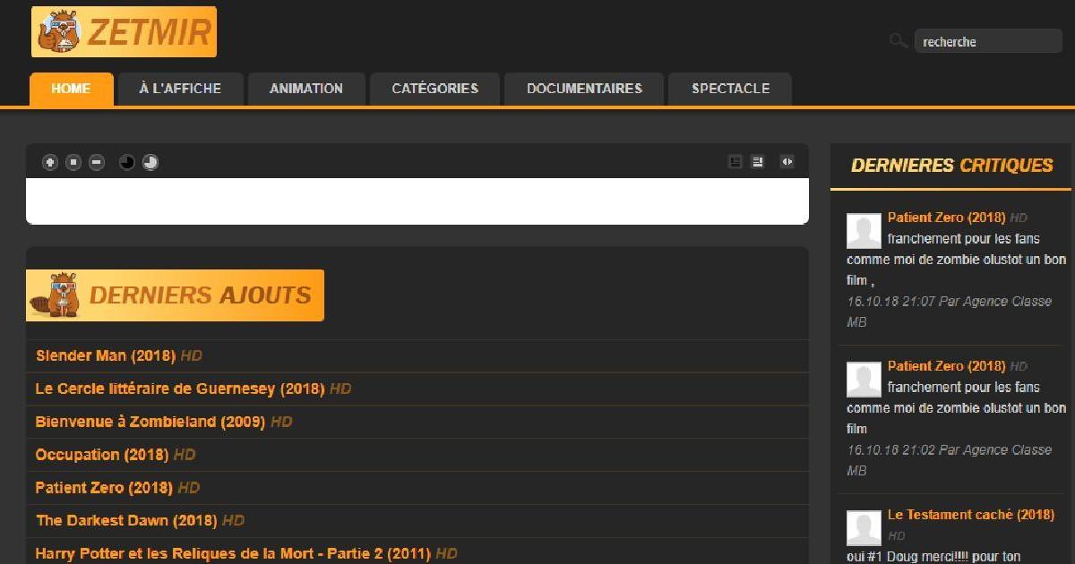 Zetmir pour regarder des films français en Streaming gratuitement en HD
