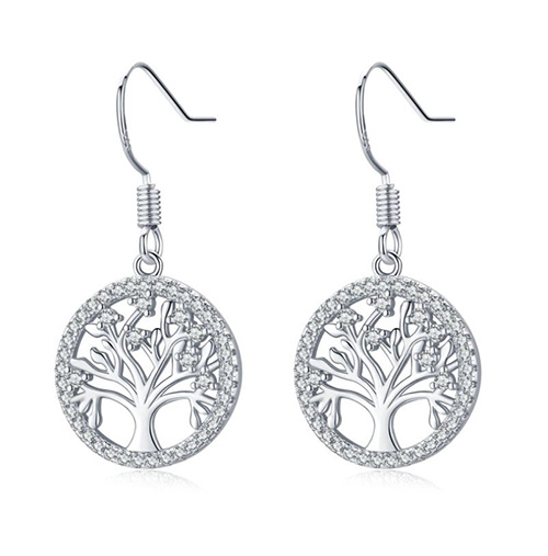 Boucles d’oreilles pendantes arbre de vie