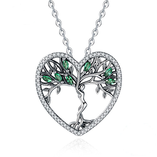 Pendentif arbre de vie dans un coeur